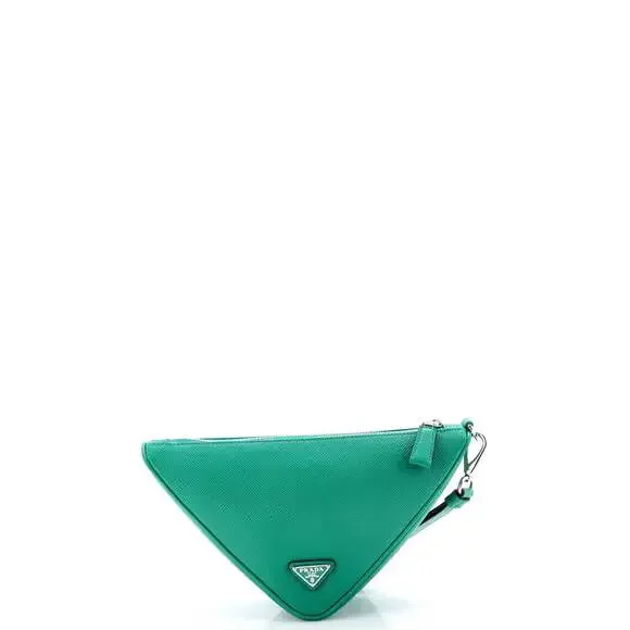 Prada Triangle Logo Wristlet Pouch #233687P87B - Picture 3 of 6